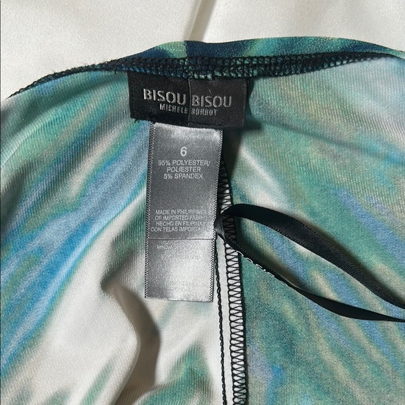 Blue Asymmetrical Dress with Dolman Sleeves - Picture 12 of 12